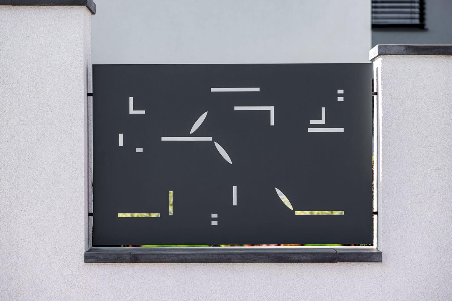 Deskový plot LAMARK | Motiv Josa | Šedá antracitová barva | Zděné sloupky