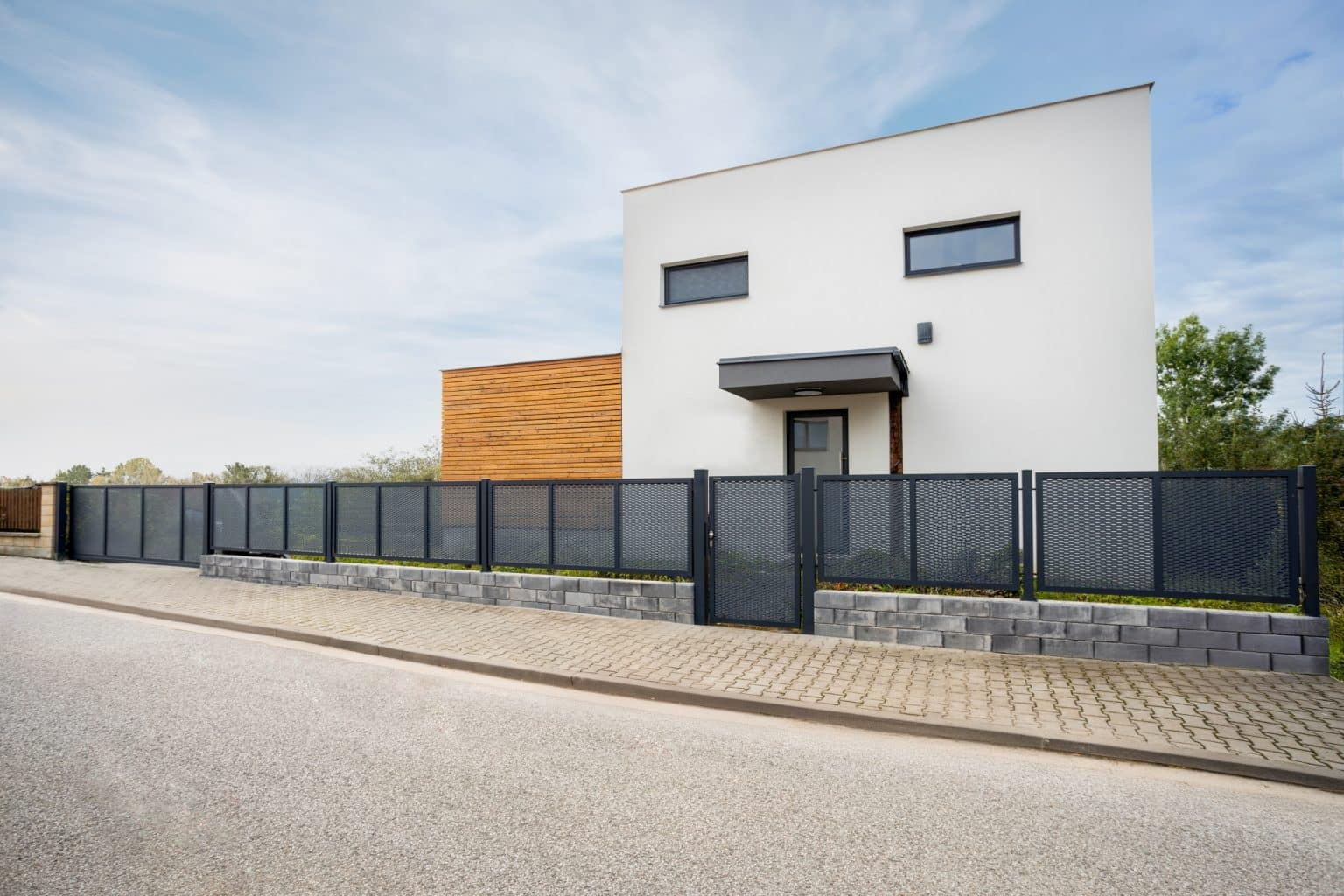 Tahokov plot LAMARK | Motiv Madeira | Šedá antracitová barva | Hliníkové sloupky