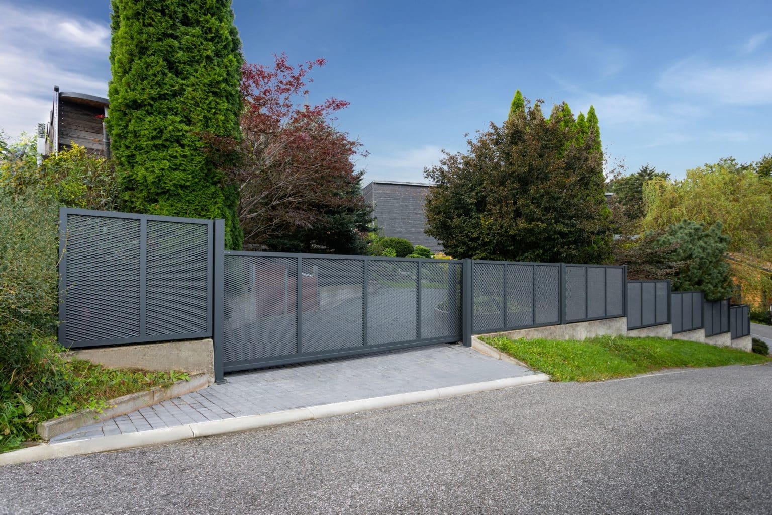 Tahokov plot LAMARK | Motiv Mauricius | Šedá antracitová barva | Hliníkové sloupky