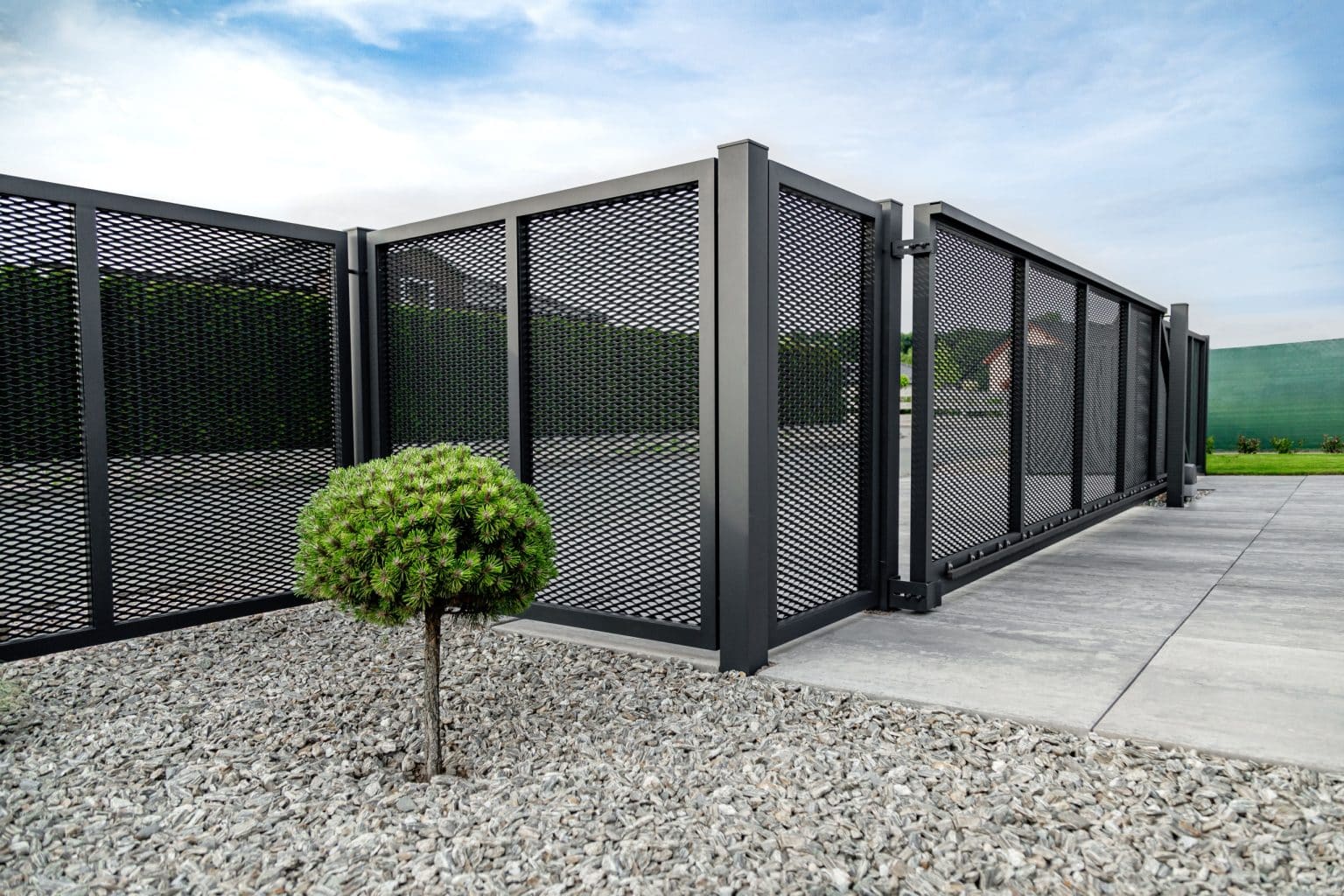 Tahokov plot LAMARK | Motiv Mauricius | Šedá antracitová barva | Hliníkové sloupky | Černá u Bohdanče