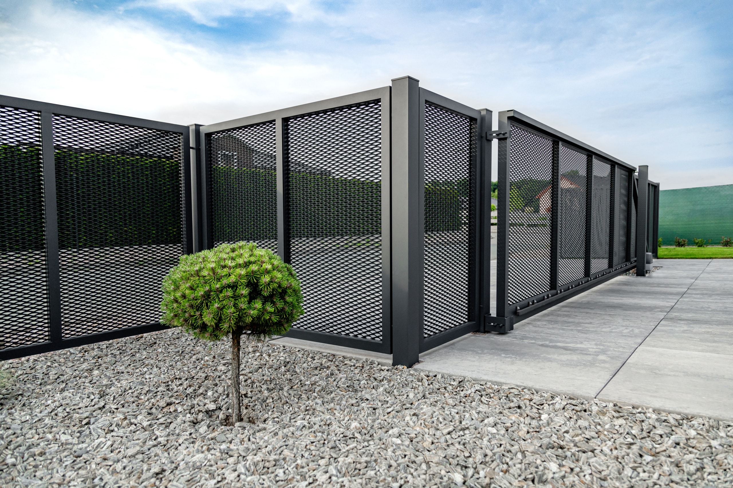 Tahokov plot LAMARK | Motiv Mauricius | Šedá antracitová barva | Hliníkové sloupky | Černá u Bohdanče