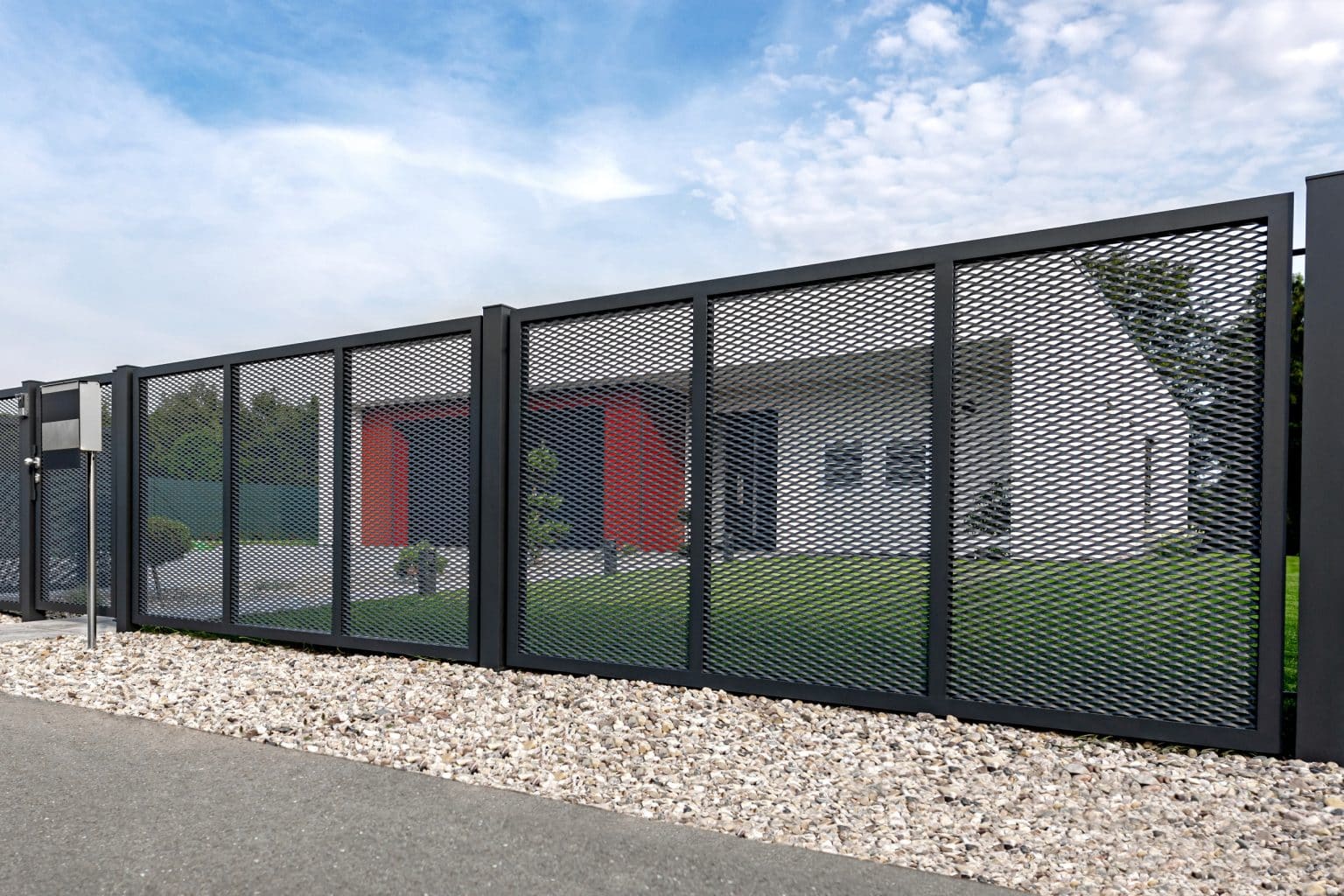 Tahokov plot LAMARK | Motiv Mauricius | Šedá antracitová barva | Hliníkové sloupky | Černá u Bohdanče