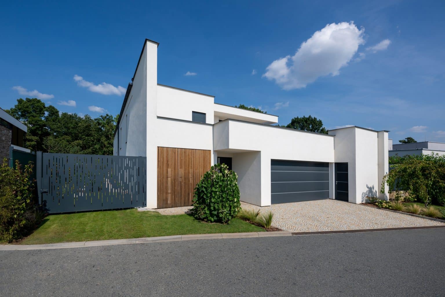 Deskový plot LAMARK | Motiv Padul | Šedá antracitová barva | Hliníkové sloupky LAMARK