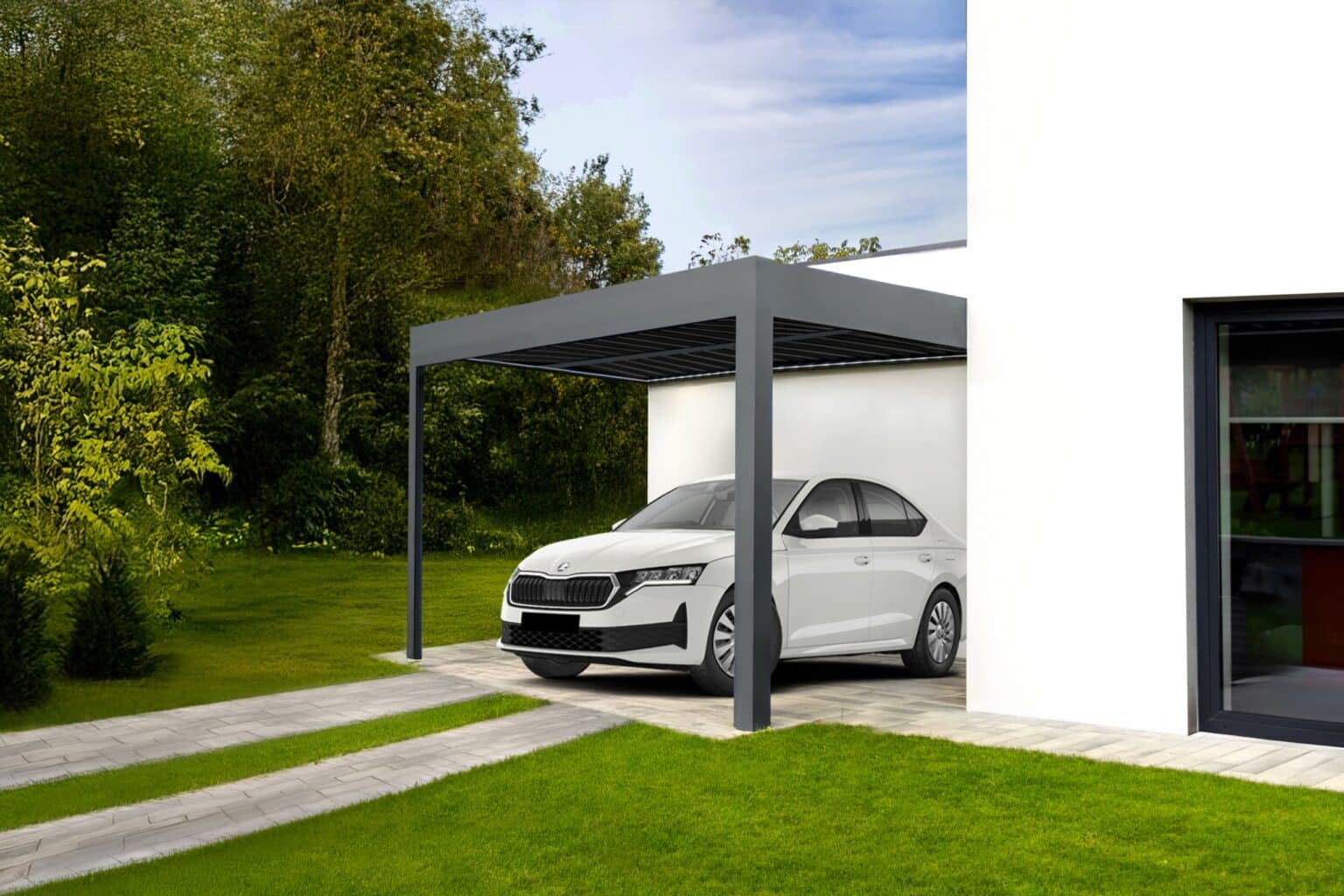 Carport LAMARK - přístřešek pro jedno auto