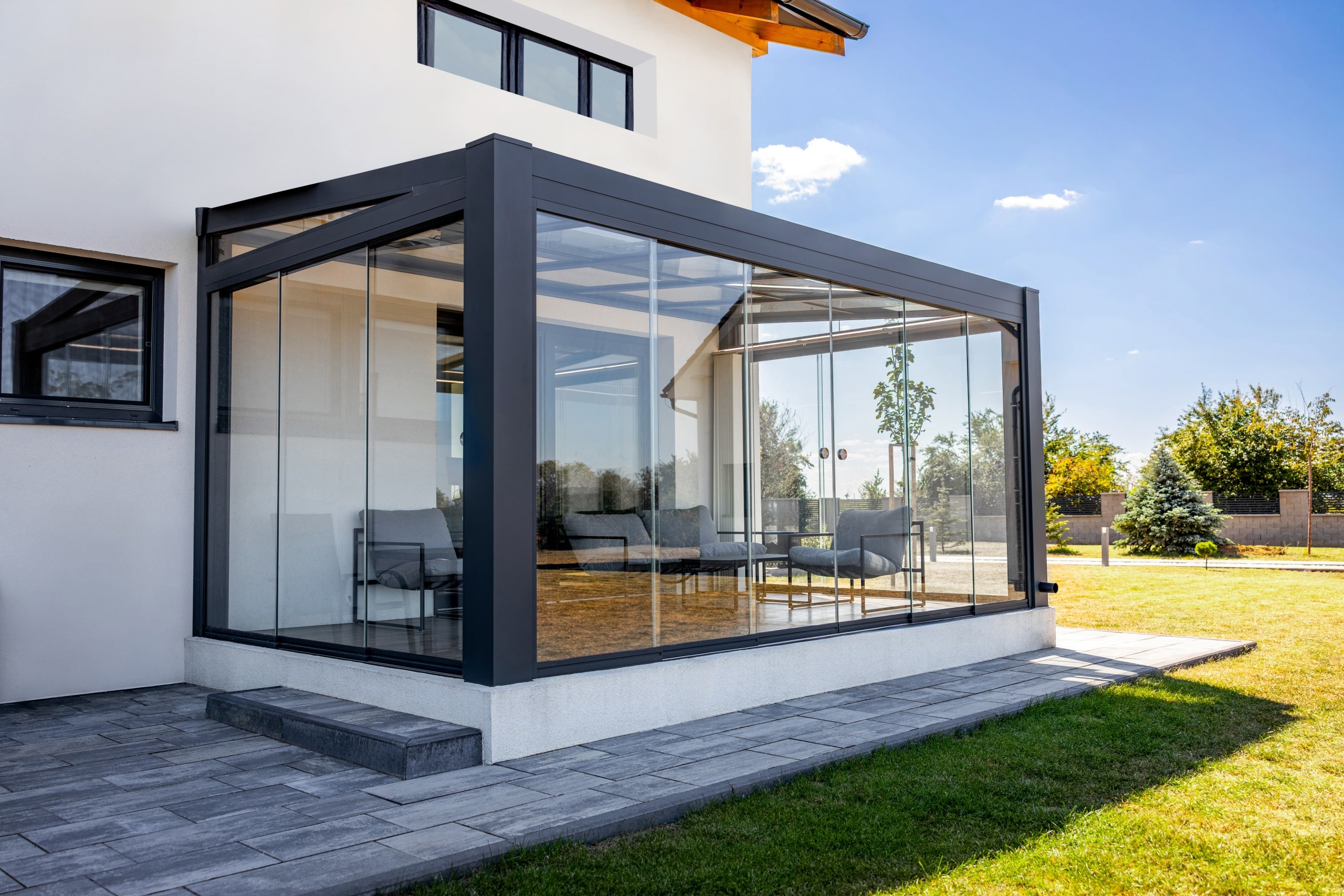 Pergola se skleněnou střechou LAMARK | Zasklení